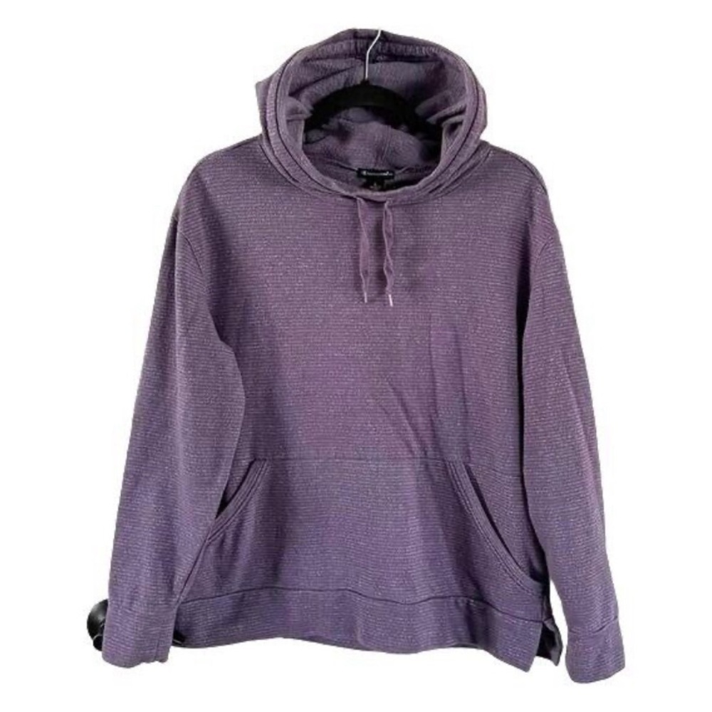 Champion Striped Purple Hoodie Women’s Size L Athletic Casual